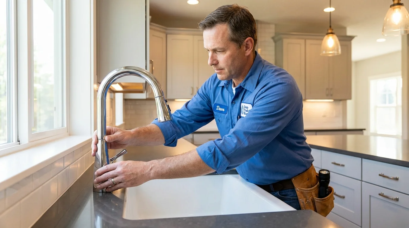 Kitchen faucet installation by Johns Plumbing LLC in Winsted
